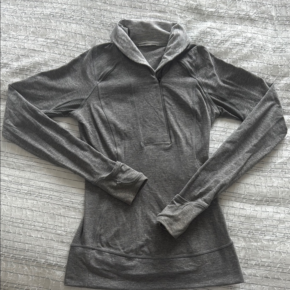 Lululemon Gray Long-Sleeve Quarter-Zip Pullover